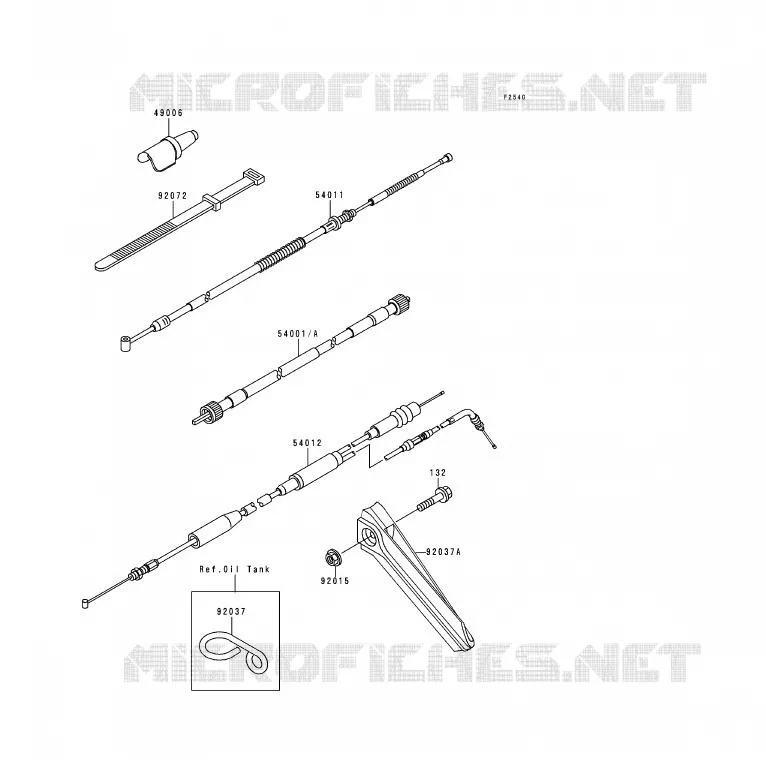 CABLE Kawasaki MOTOS 125 1991 KDX125SR  KDX125-A2