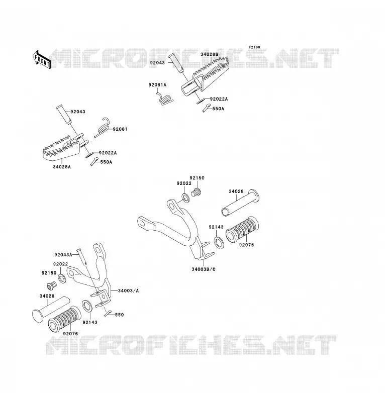 REPOSE PIED Kawasaki MOTOS 125 1993 KDX125SR  KDX125-A4