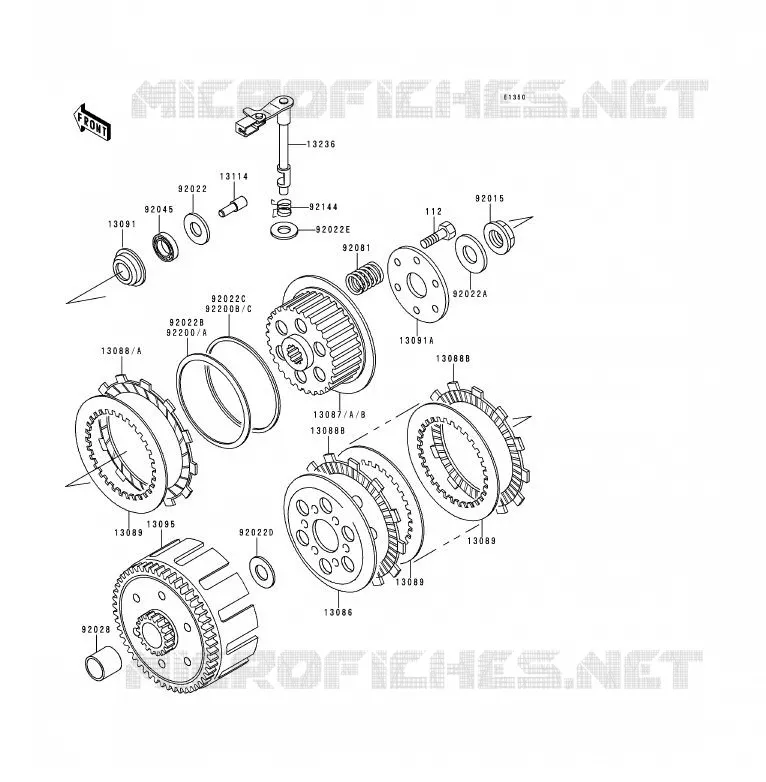 EMBRAYAGE Kawasaki MOTOS 125 1991 KDX125SR  KDX125-B2