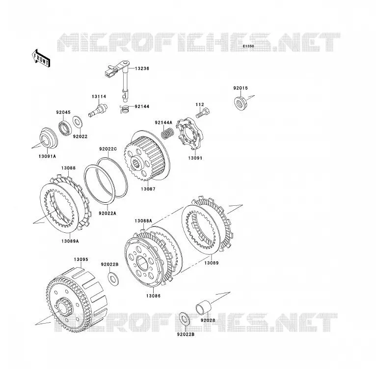 EMBRAYAGE Kawasaki MOTOS 200 1990 KDX200  KDX200-E2