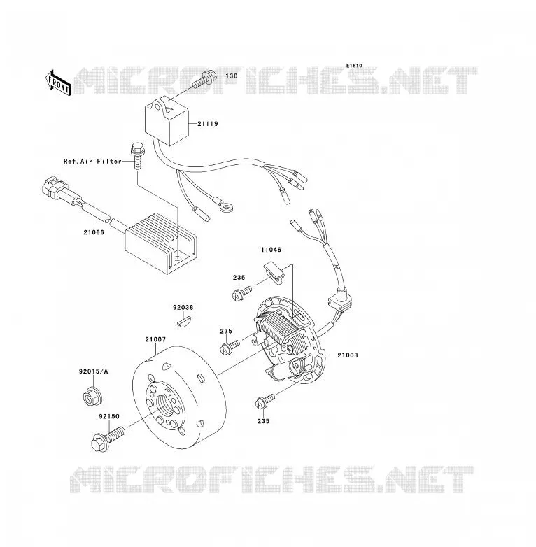G&Eacute;N&Eacute;RATEUR Kawasaki MOTOS 200 1990 KDX200  KDX200-E2
