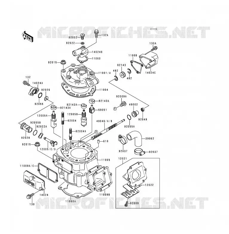 CULASSE/CYLINDRE Kawasaki MOTOS 200 1990 KDX200  KDX200-E2