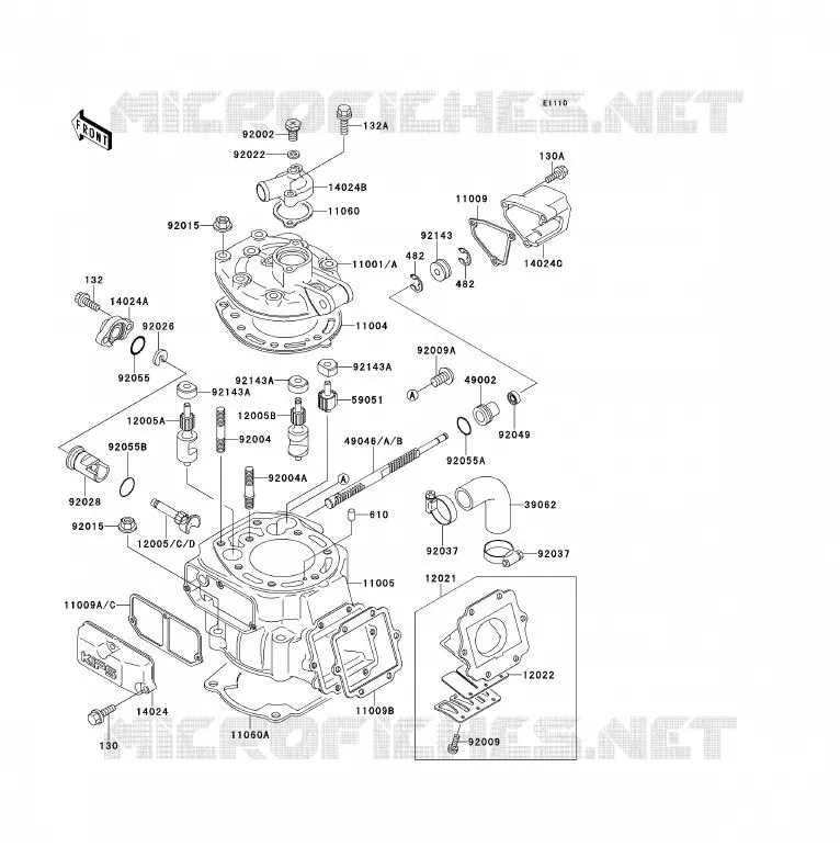 CULASSE/CYLINDRE Kawasaki MOTOS 200 1991 KDX200  KDX200-E3