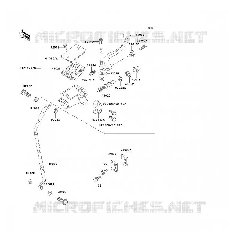 MAITRE CYLINDRE AV Kawasaki MOTOS 200 1991 KDX200  KDX200-E3
