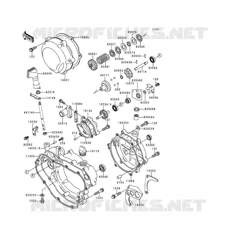 COUVERCLES MOTEUR Kawasaki MOTOS 200 1991 KDX200  KDX200-E3