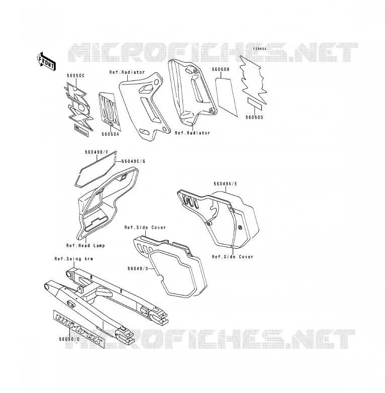 LABEL(BLANC) Kawasaki MOTOS 200 1991 KDX200  KDX200-E3