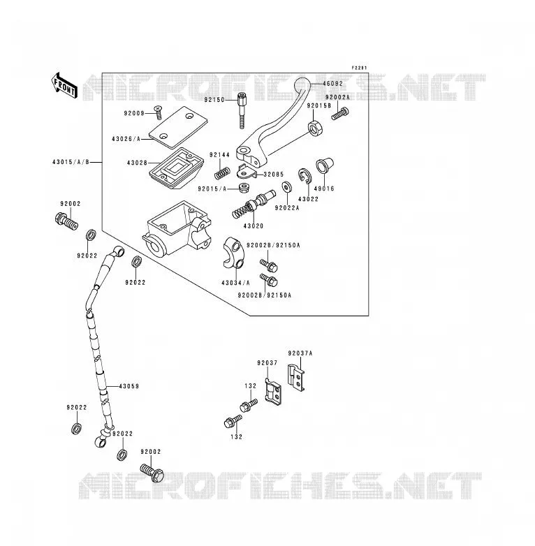 MAITRE CYLINDRE AV Kawasaki MOTOS 200 1991 KDX200  KDX200-E3
