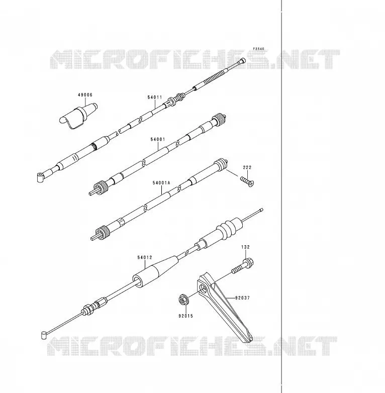 CABLE Kawasaki MOTOS 200 1992 KDX200  KDX200-E4