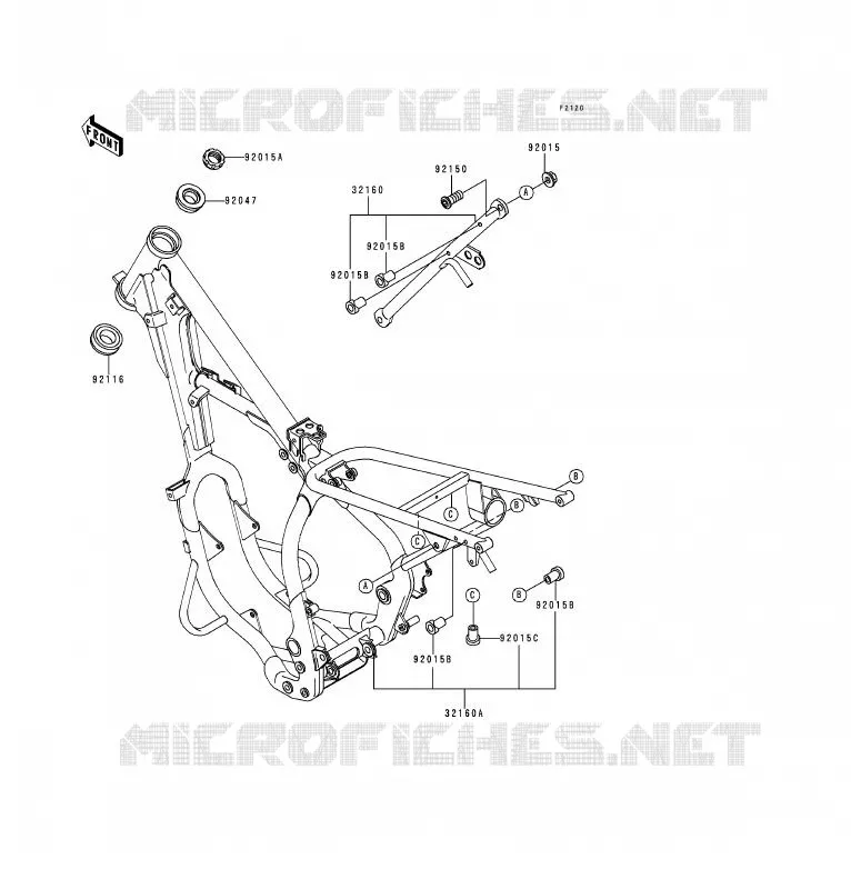 CH&Acirc;SSIS Kawasaki MOTOS 200 1992 KDX200  KDX200-E4