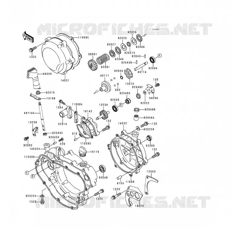 COUVERCLES MOTEUR Kawasaki MOTOS 200 1992 KDX200  KDX200-E4