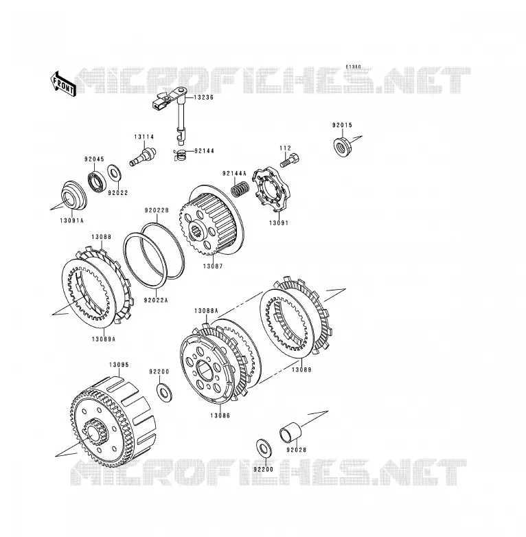 EMBRAYAGE Kawasaki MOTOS 200 1993 KDX200  KDX200-E5