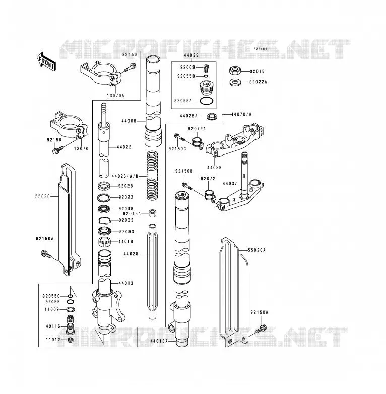 FOURCHE Kawasaki MOTOS 200 1993 KDX200  KDX200-E5