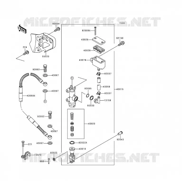 MAITRE CYLINDRE ARRI&Egrave;RE Kawasaki MOTOS 200 1995 KDX200  KDX200-H1