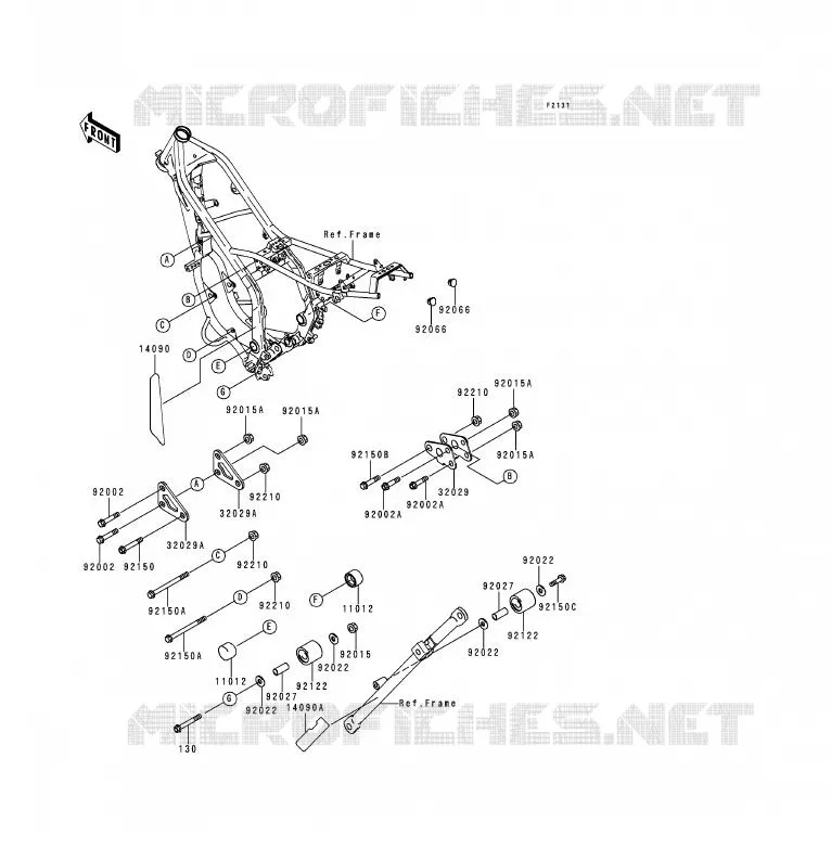 PIECE DE CADRE (COUVERTURE) Kawasaki MOTOS 200 1995 KDX200  KDX200-H1