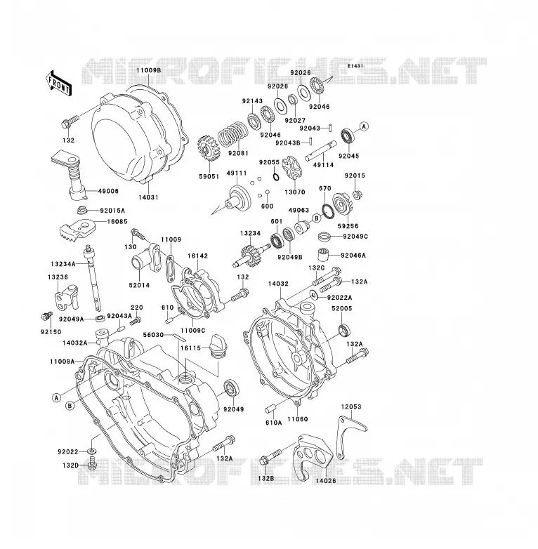COUVERCLES MOTEUR Kawasaki MOTOS 200 1995 KDX200  KDX200-H1