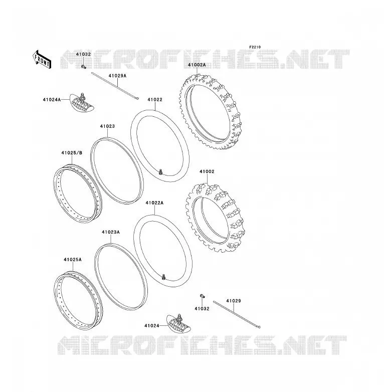 ROUE/PNEUS Kawasaki MOTOS 200 1995 KDX200  KDX200-H1