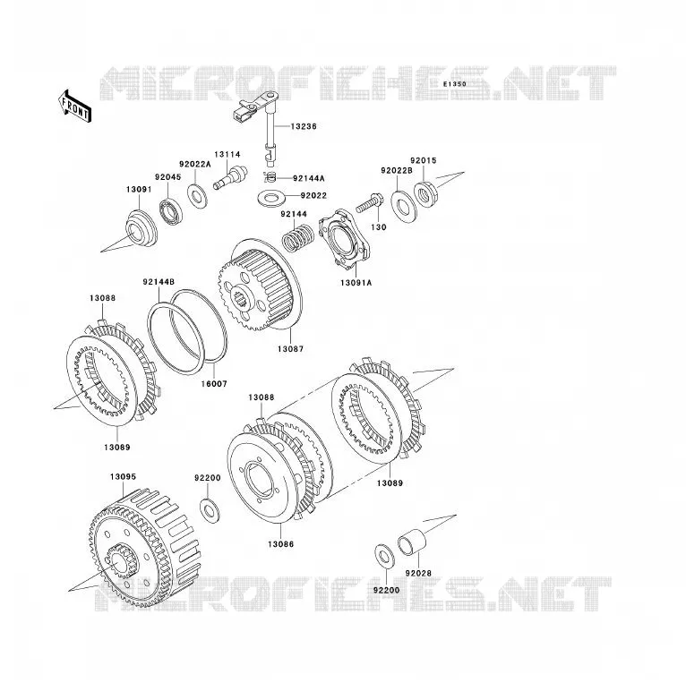 EMBRAYAGE Kawasaki MOTOS 200 2004 KDX200  KDX200-H10