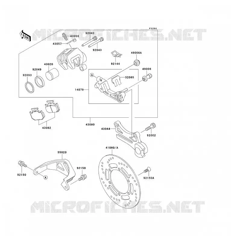FREIN ARRIERE Kawasaki MOTOS 200 2005 KDX200  KDX200-H11