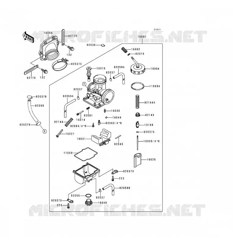 CARBURATEUR Kawasaki MOTOS 200 1996 KDX200  KDX200-H2