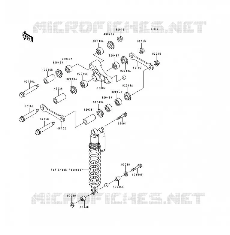 SUSPENSION Kawasaki MOTOS 200 1996 KDX200  KDX200-H2