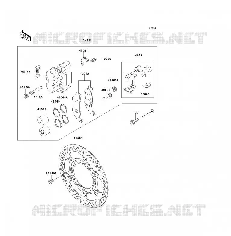 FREIN AVANT Kawasaki MOTOS 200 1996 KDX200  KDX200-H2