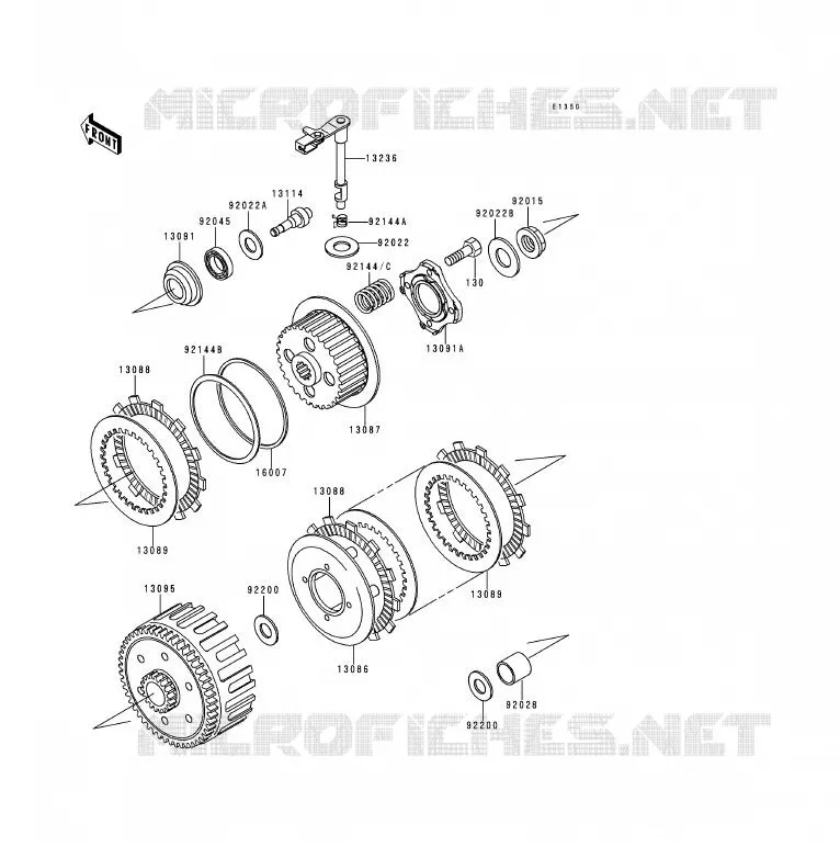 EMBRAYAGE Kawasaki MOTOS 200 1997 KDX200  KDX200-H3