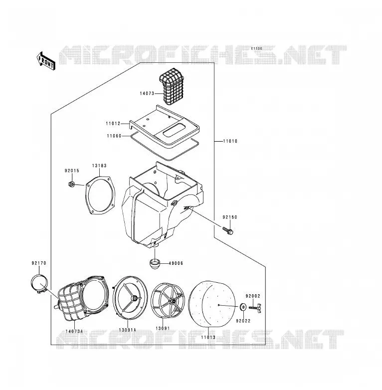 FILTRE A AIR Kawasaki MOTOS 200 1997 KDX200  KDX200-H3
