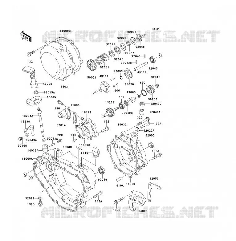 COUVERCLES MOTEUR Kawasaki MOTOS 200 1997 KDX200  KDX200-H3