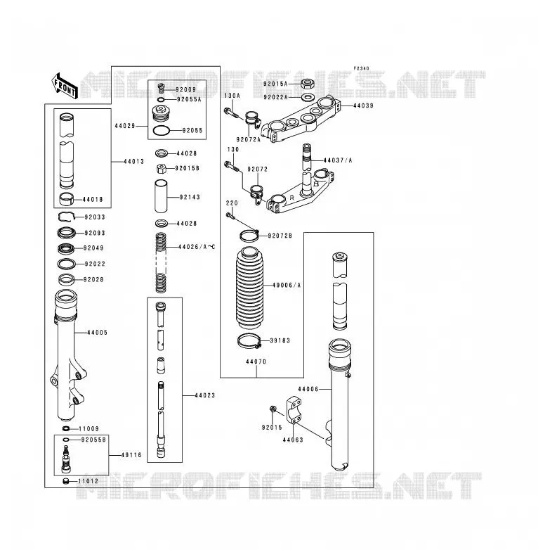 FOURCHE Kawasaki MOTOS 200 1999 KDX200  KDX200-H5