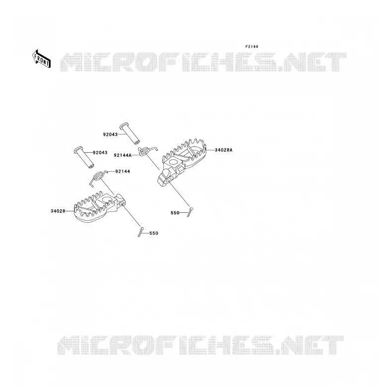 REPOSE PIED Kawasaki MOTOS 200 2000 KDX200  KDX200-H6