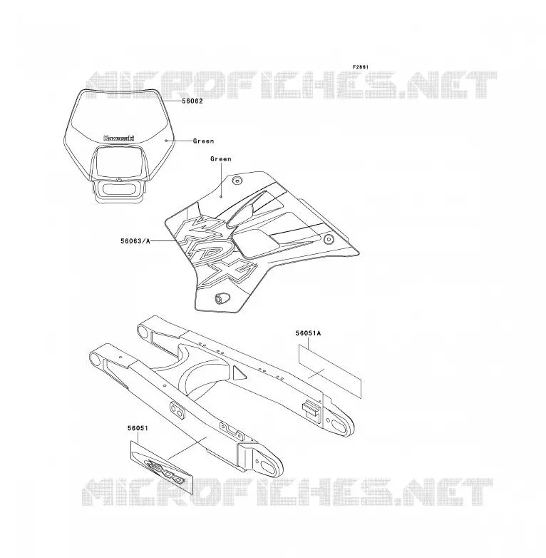 STICKER Kawasaki MOTOS 200 2000 KDX200  KDX200-H6