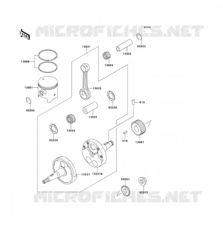 VILEBREQUIN/PISTON Kawasaki MOTOS 200 2000 KDX200  KDX200-H6