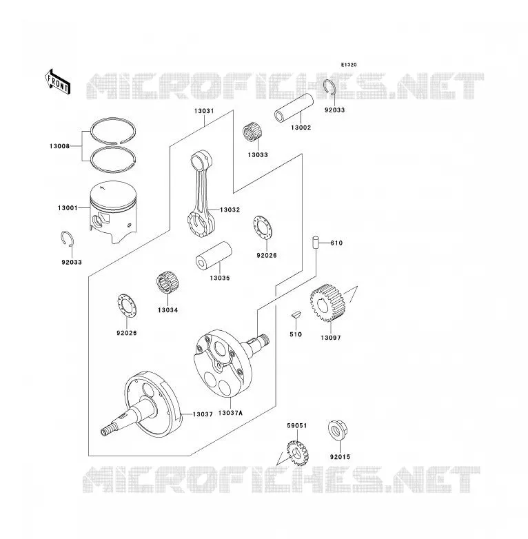 VILEBREQUIN/PISTON Kawasaki MOTOS 200 2006 KDX200  KDX200H6F