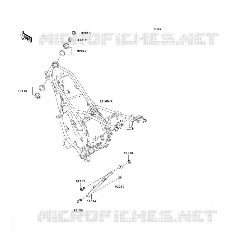 CH&Acirc;SSIS Kawasaki MOTOS 200 2001 KDX200  KDX200-H7