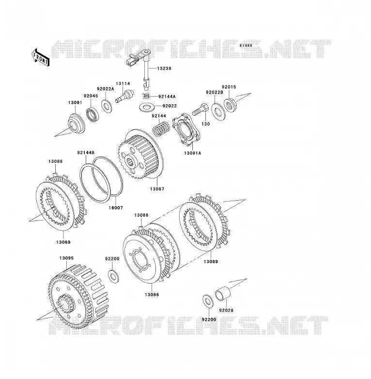 EMBRAYAGE Kawasaki MOTOS 200 2001 KDX200  KDX200-H7