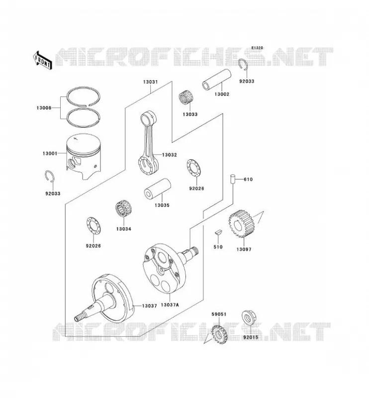 VILEBREQUIN/PISTON Kawasaki MOTOS 200 2002 KDX200  KDX200-H8