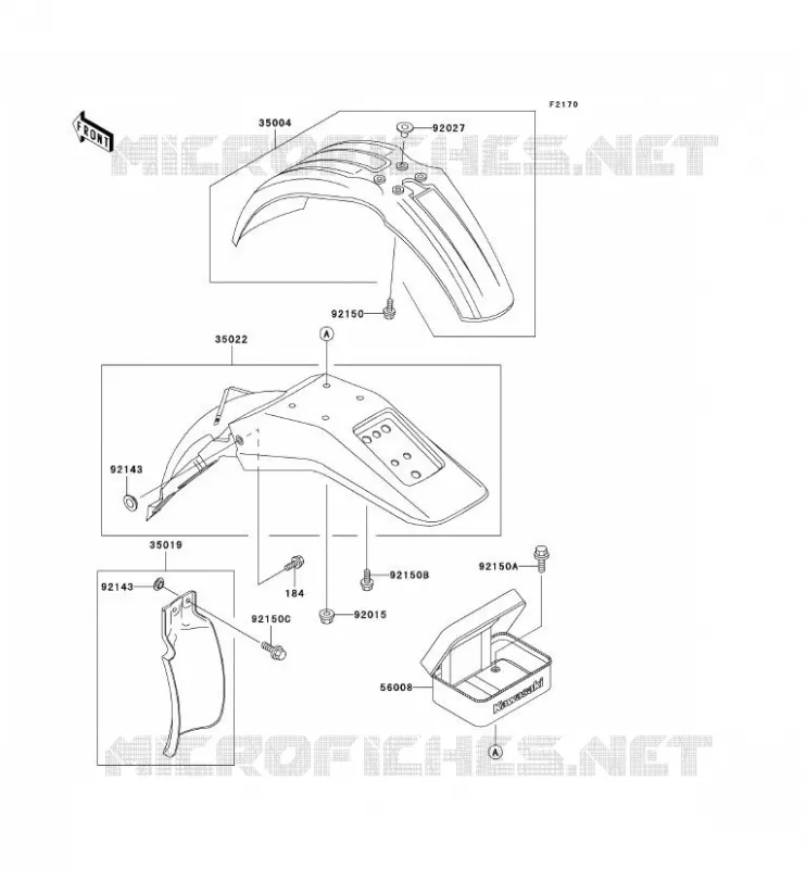 GARDE BOUE Kawasaki MOTOS 200 2003 KDX200  KDX200-H9