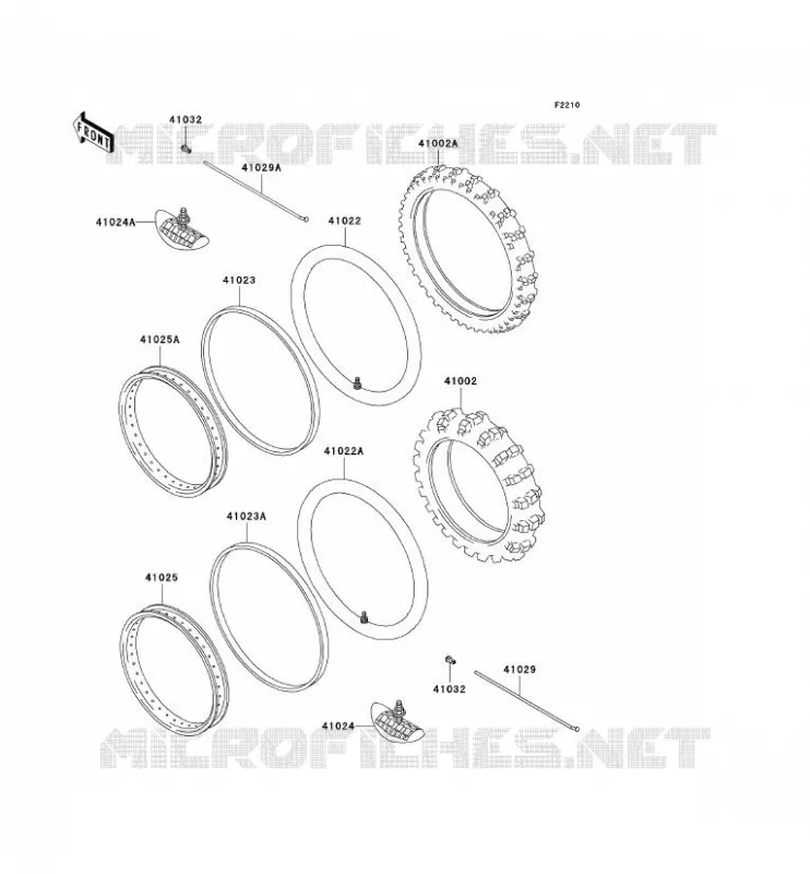 ROUE/PNEUS Kawasaki MOTOS 200 2003 KDX200  KDX200-H9