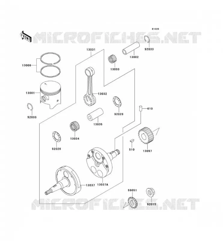 VILEBREQUIN/PISTON Kawasaki MOTOS 200 2003 KDX200  KDX200-H9