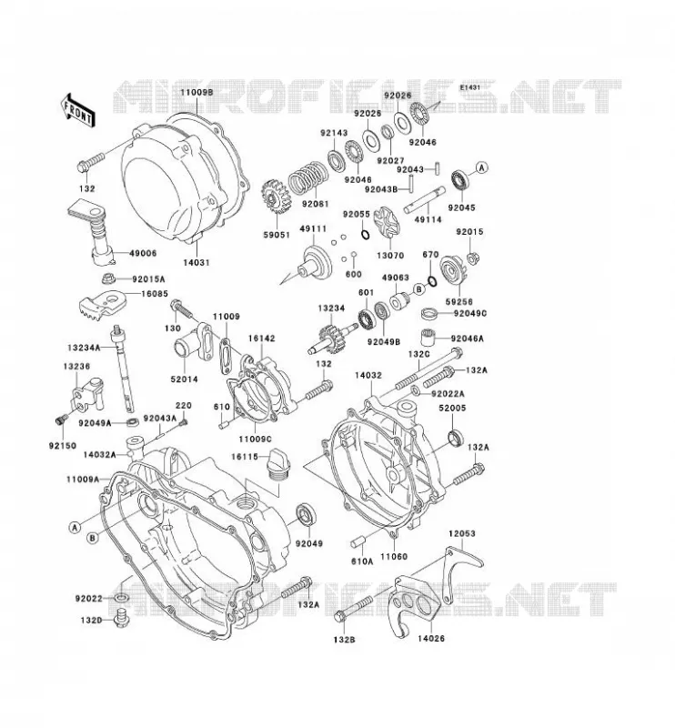 COUVERCLES MOTEUR Kawasaki MOTOS 220 2003 KDX220R  KDX220-A10
