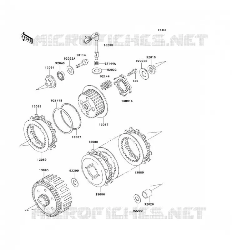 EMBRAYAGE Kawasaki MOTOS 220 2003 KDX220R  KDX220-A10