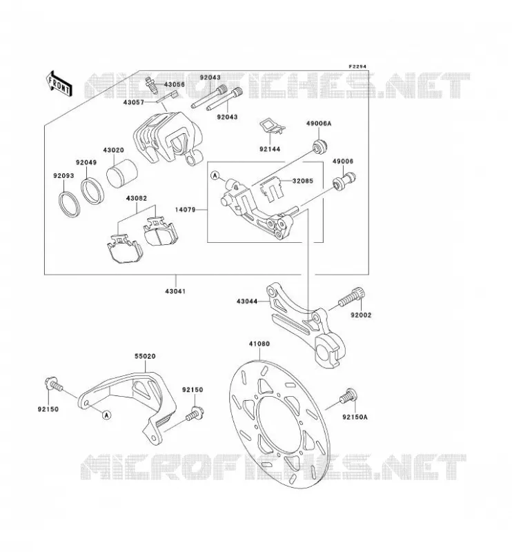 FREIN ARRIERE Kawasaki MOTOS 220 2003 KDX220R  KDX220-A10