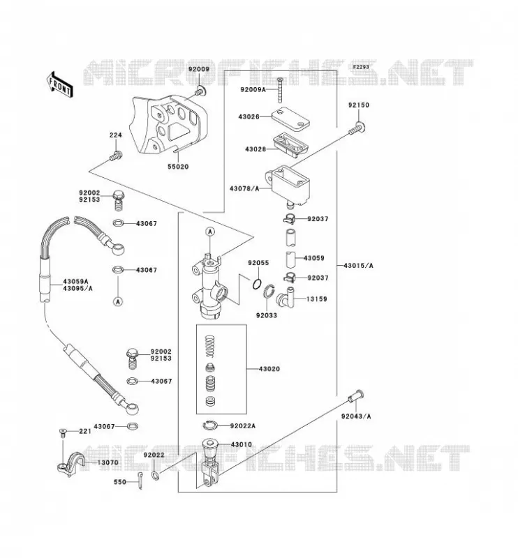 MAITRE CYLINDRE ARRI&Egrave;RE Kawasaki MOTOS 220 2003 KDX220R  KDX220-A10