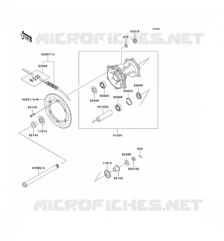 MOYEU ARRIERE Kawasaki MOTOS 220 2003 KDX220R  KDX220-A10