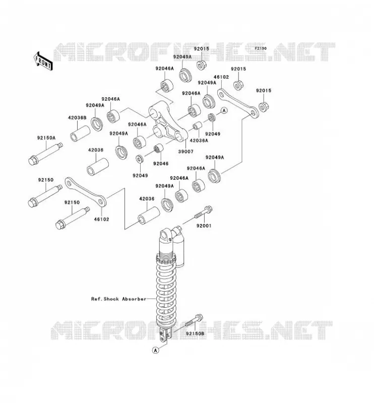 SUSPENSION ARRI&Egrave;RE Kawasaki MOTOS 220 2003 KDX220R  KDX220-A10