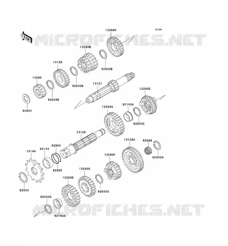 TRANSMISSION Kawasaki MOTOS 220 2003 KDX220R  KDX220-A10