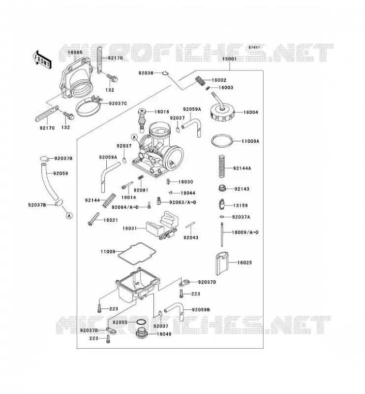 CARBURATEUR Kawasaki MOTOS 220 2004 KDX220R  KDX220-A11