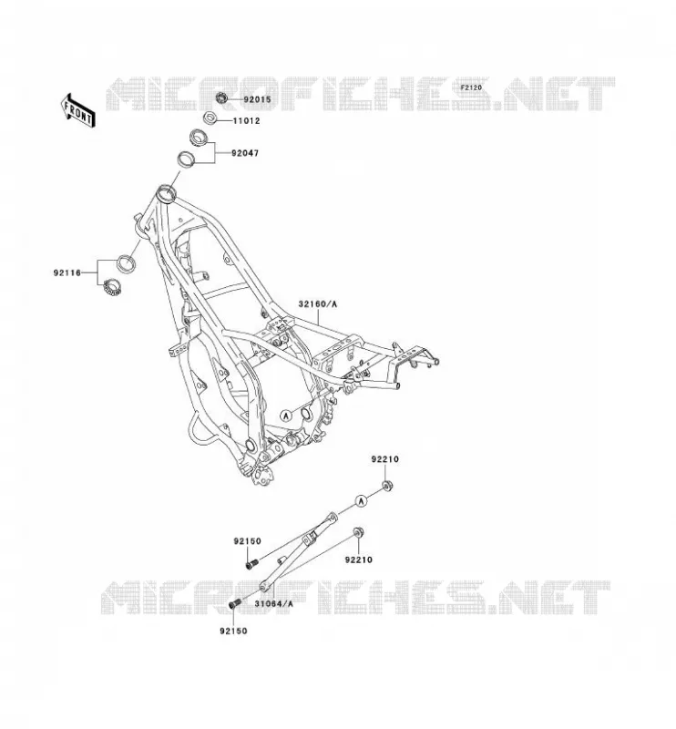 CH&Acirc;SSIS Kawasaki MOTOS 220 2004 KDX220R  KDX220-A11