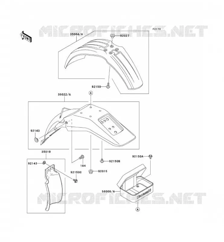 GARDE BOUE Kawasaki MOTOS 220 2004 KDX220R  KDX220-A11
