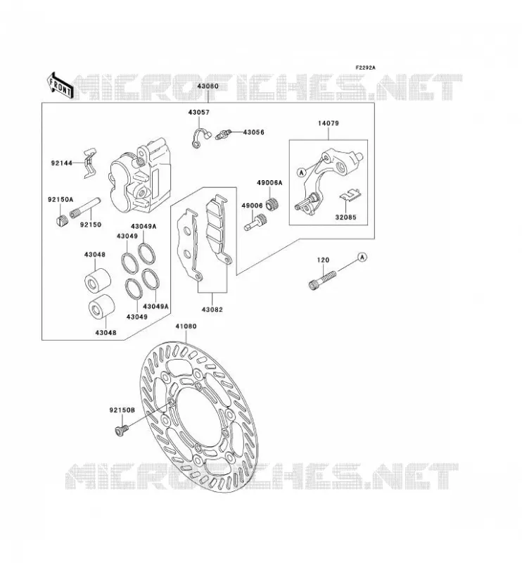 FREIN AVANT Kawasaki MOTOS 220 2005 KDX220R  KDX220-A12